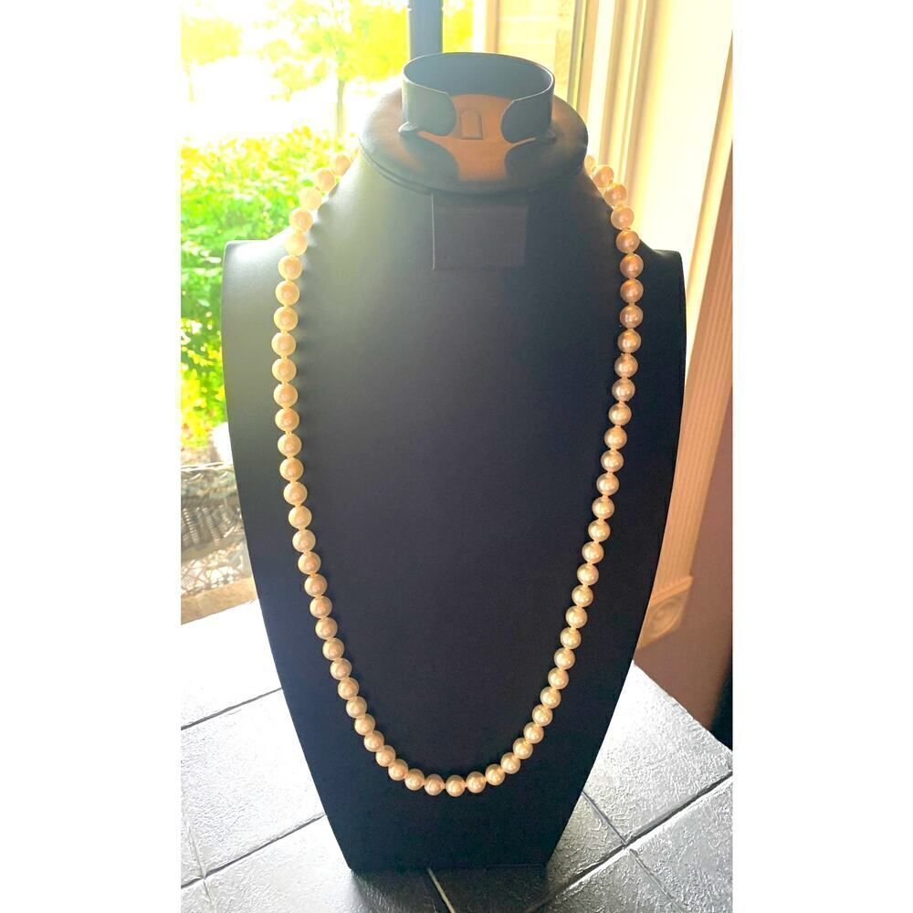 Vintage Large White Faux Pearl Strand, Unmarked